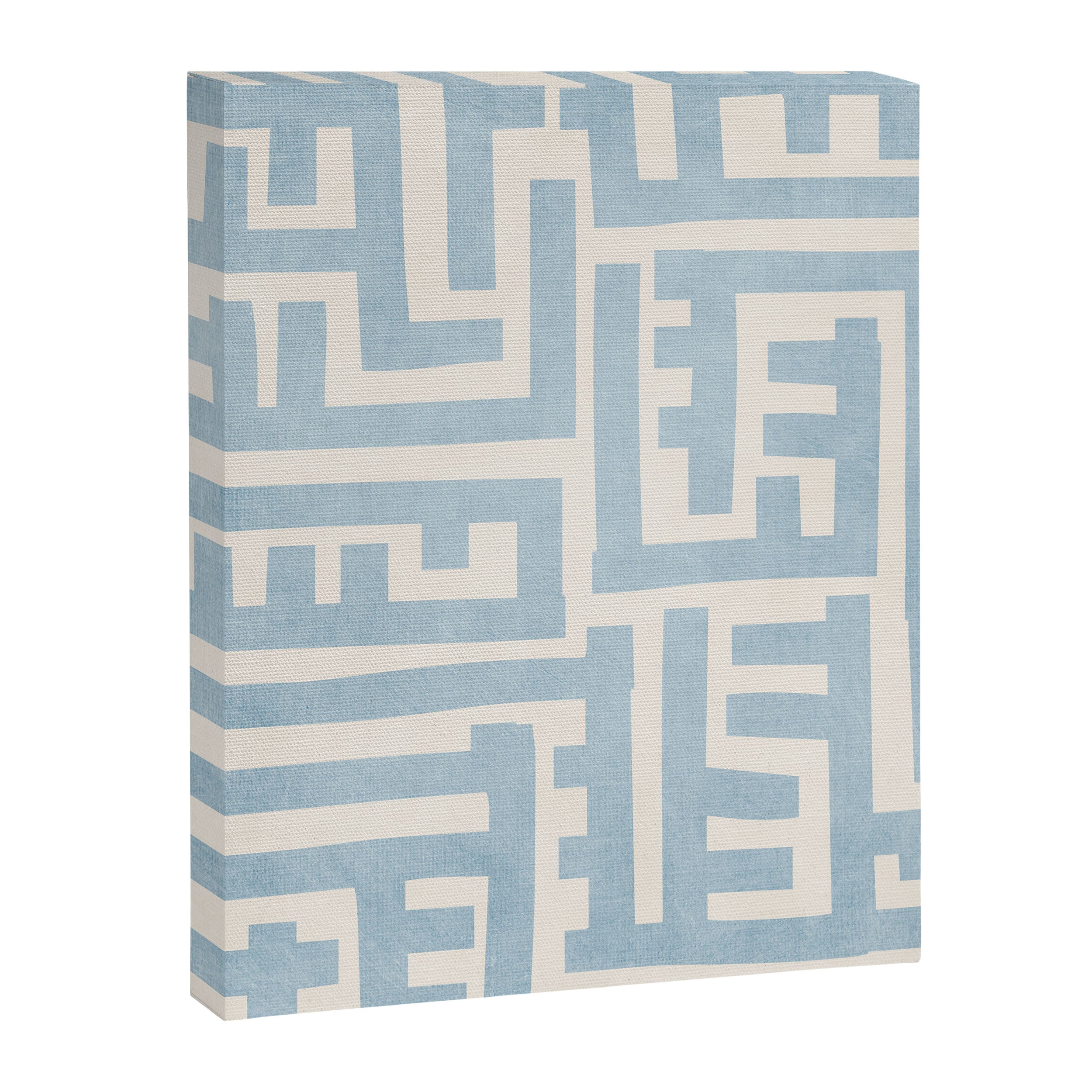 Light Blue Minimalist Design Bold Lines Art Canvas Print Gallery Image 6
