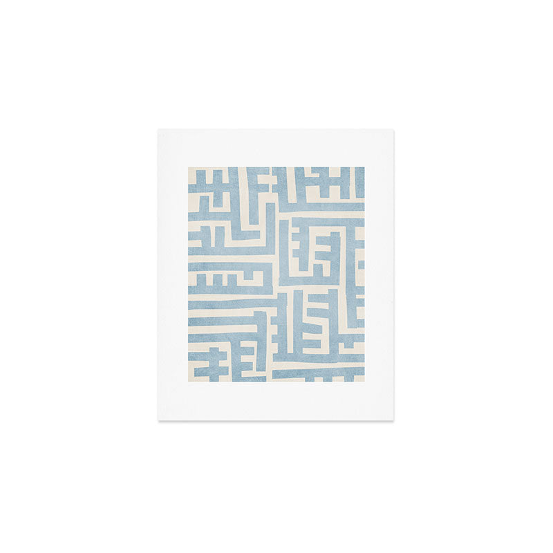 Light Blue Minimalist Design Bold Lines Art Art Print Gallery Image 1