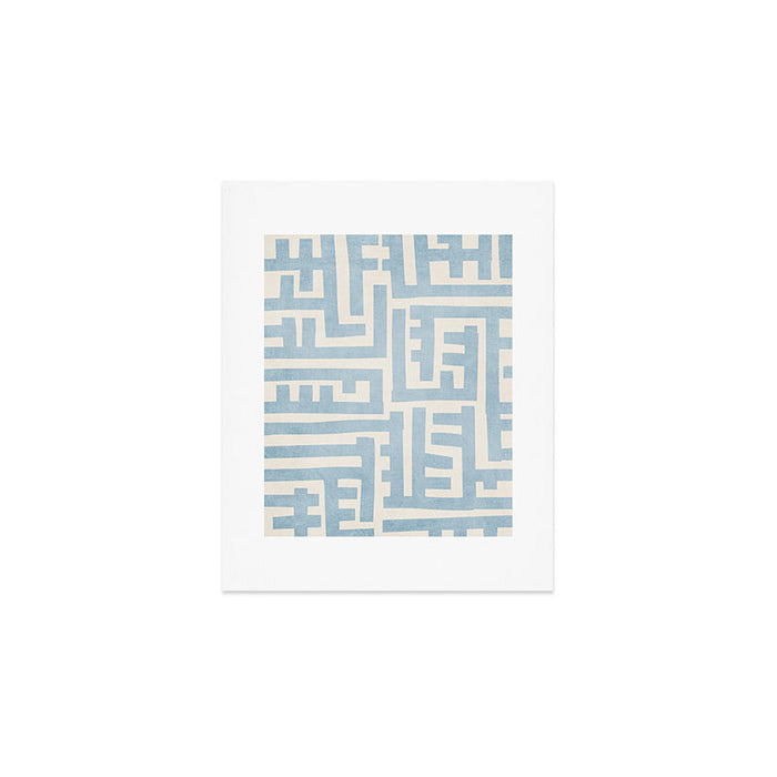 Light Blue Minimalist Design Bold Lines Art Art Print Gallery Image 1