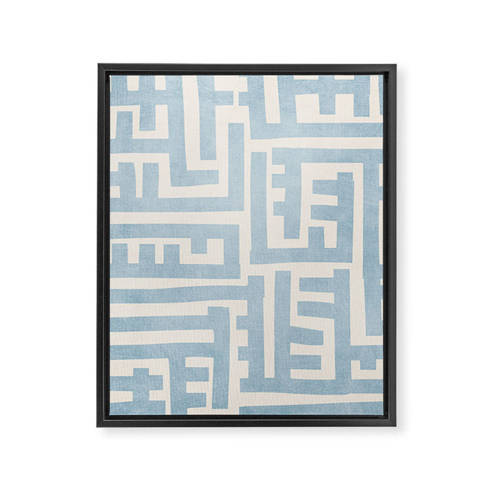 Light Blue Minimalist Design Bold Lines Art Framed Canvas Print Gallery Image 1