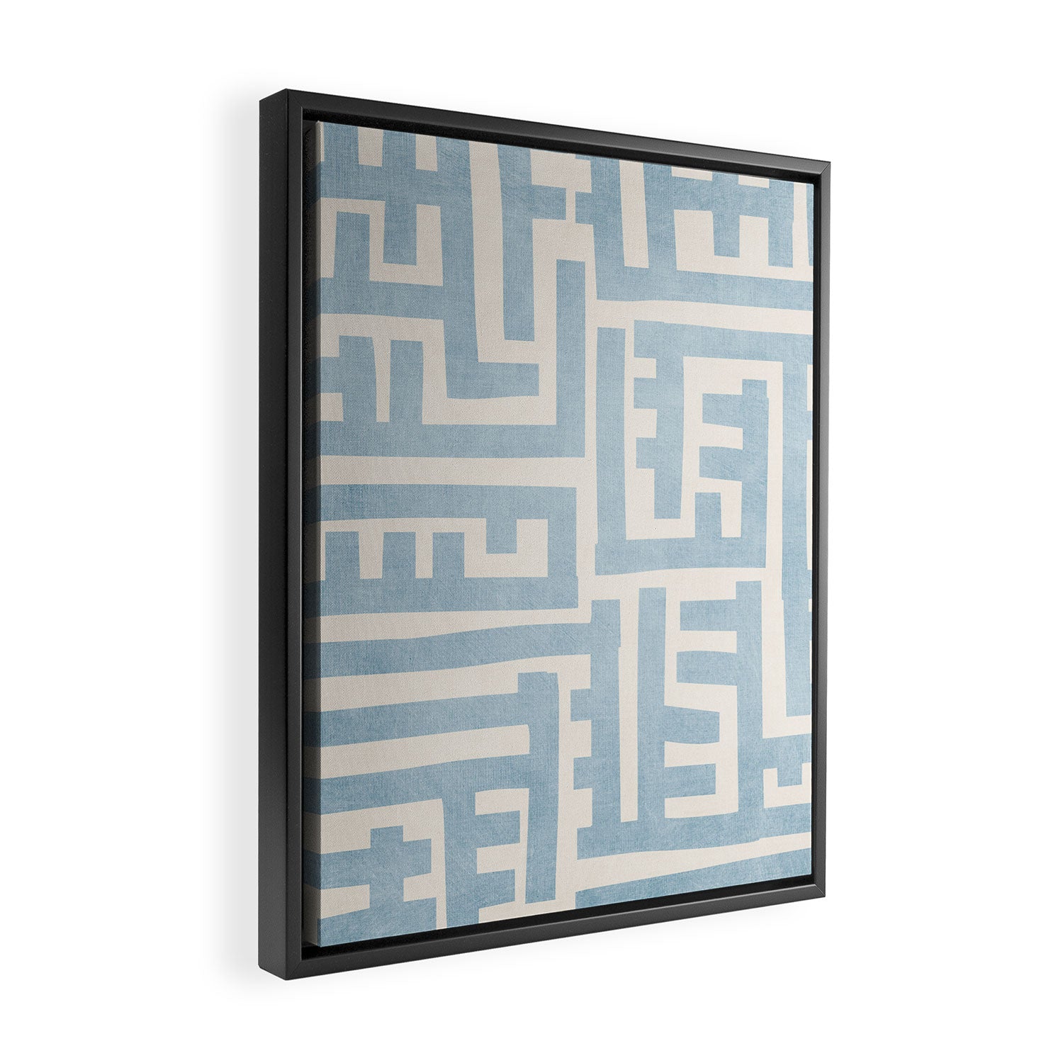 Light Blue Minimalist Design Bold Lines Art Framed Canvas Print Gallery Image 2