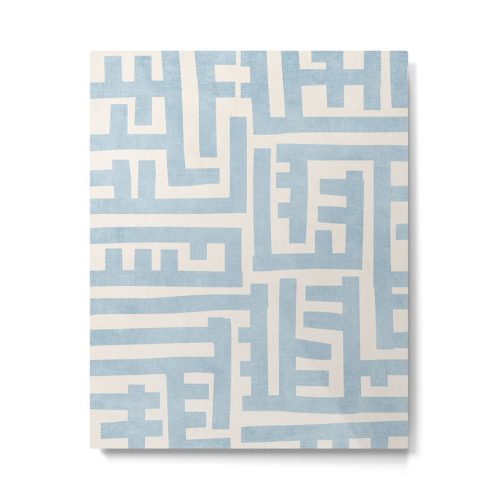 Light Blue Minimalist Design Bold Lines Art Metal Print Gallery Image 1