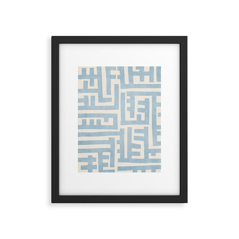 Light Blue Minimalist Design Bold Lines Art Framed Art Print Gallery Image 5