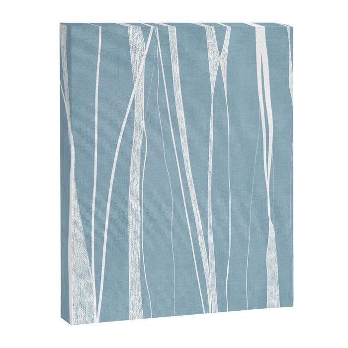 Light Blue White Lines Artwork Canvas Print Gallery Image 1