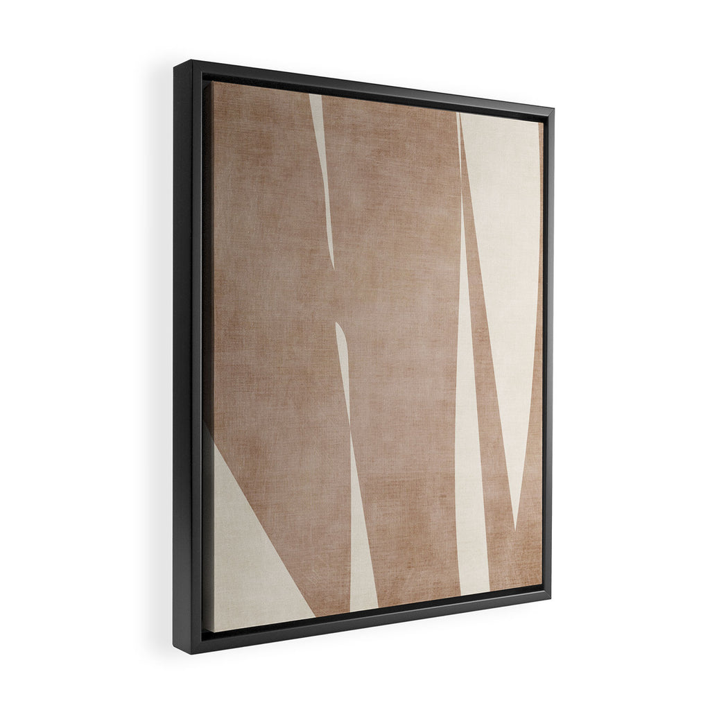 Light Brown Modern Minimalist Abstract Framed Canvas Print Gallery Image 2