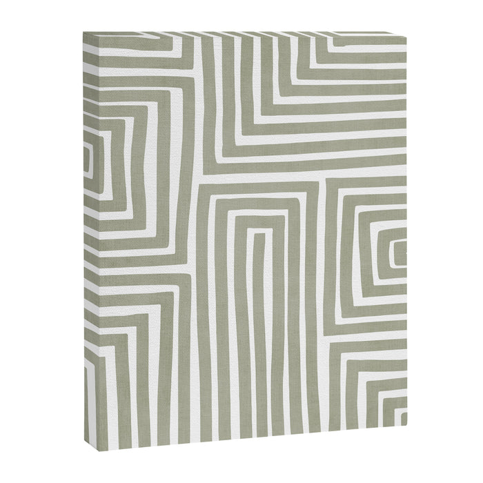 Light Green Bold Lines Neutral Artwork Canvas Print Gallery Image 1