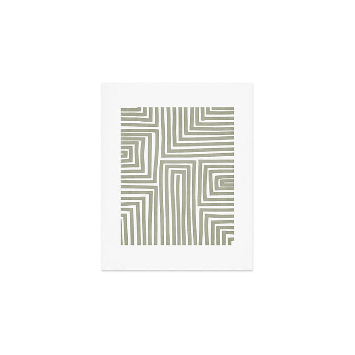 Light Green Bold Lines Neutral Artwork Art Print Gallery Image 1