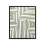 Light Green Bold Lines Neutral Artwork Framed Canvas Print Gallery Image 6