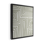 Light Green Bold Lines Neutral Artwork Framed Canvas Print Gallery Image 2