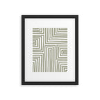Light Green Bold Lines Neutral Artwork Framed Art Print Gallery Image 5