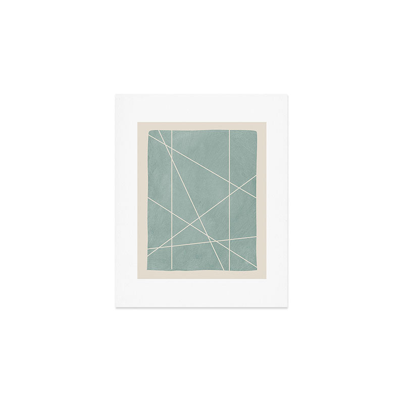 Light Green Line Art Minimalist Lines Simple Art Art Print Gallery Image 1