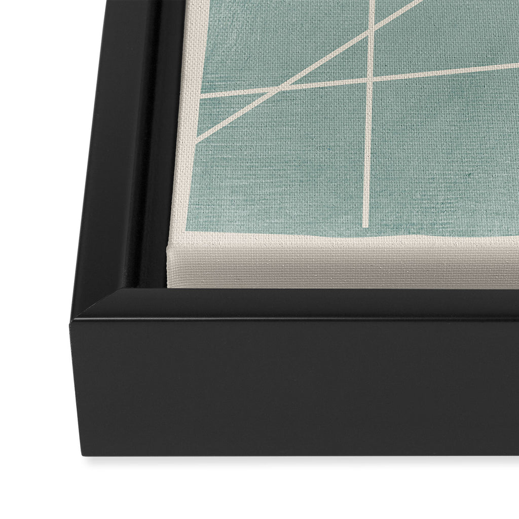 Light Green Line Art Minimalist Lines Simple Art Framed Canvas Print Gallery Image 3