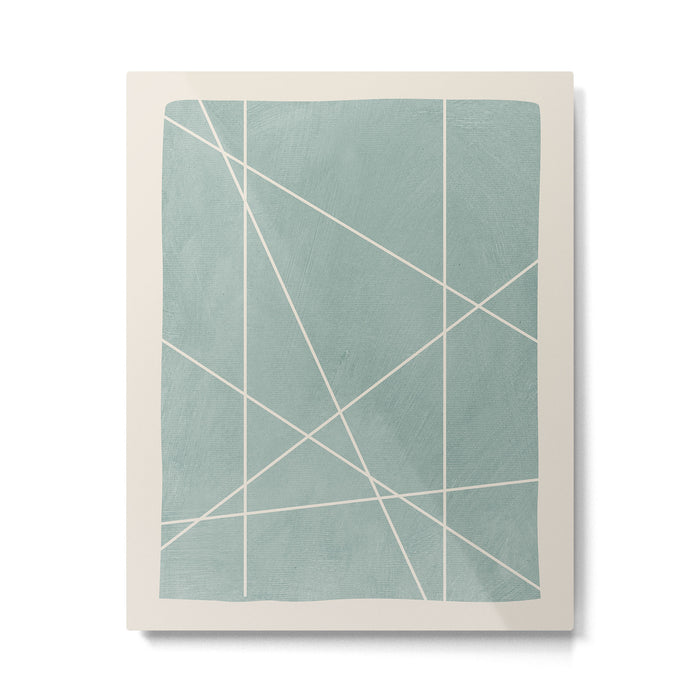 Light Green Line Art Minimalist Lines Simple Art Metal Print Gallery Image 1