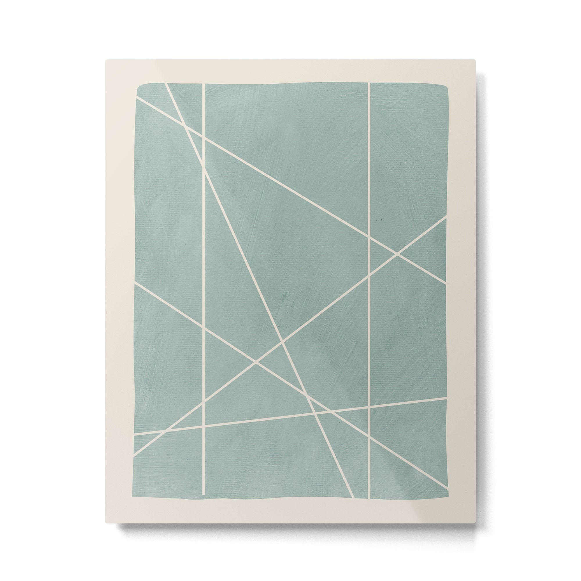 Light Green Line Art Minimalist Lines Simple Art Metal Print Gallery Image 4