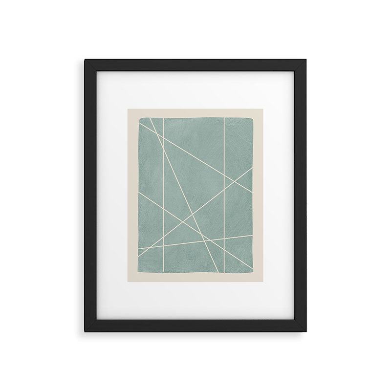 Light Green Line Art Minimalist Lines Simple Art Framed Art Print Gallery Image 5
