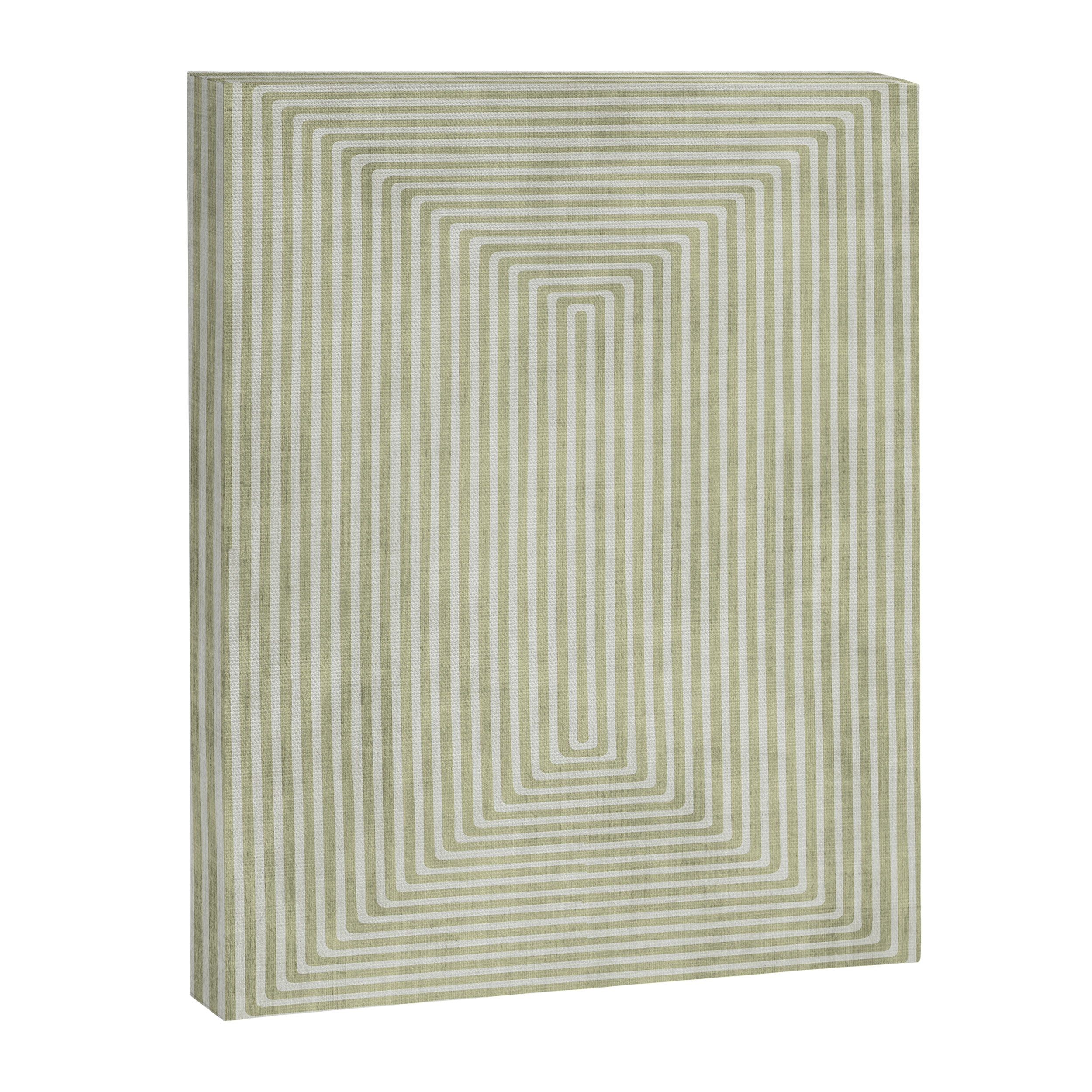 Light Green Lines Neutral Geometric Artwork Canvas Print Gallery Image 6