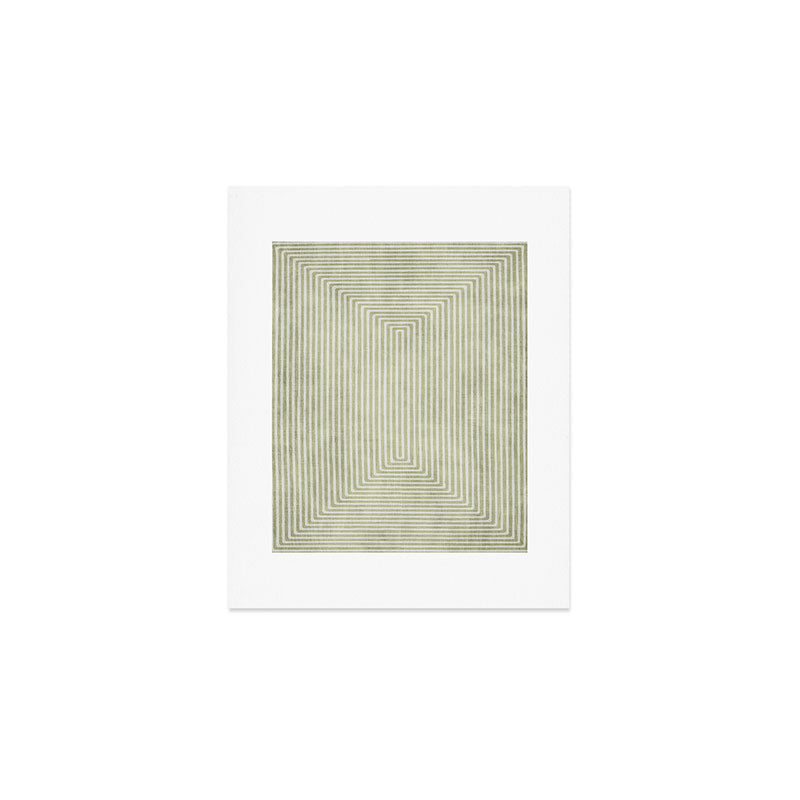 Light Green Lines Neutral Geometric Artwork Art Print Gallery Image 1