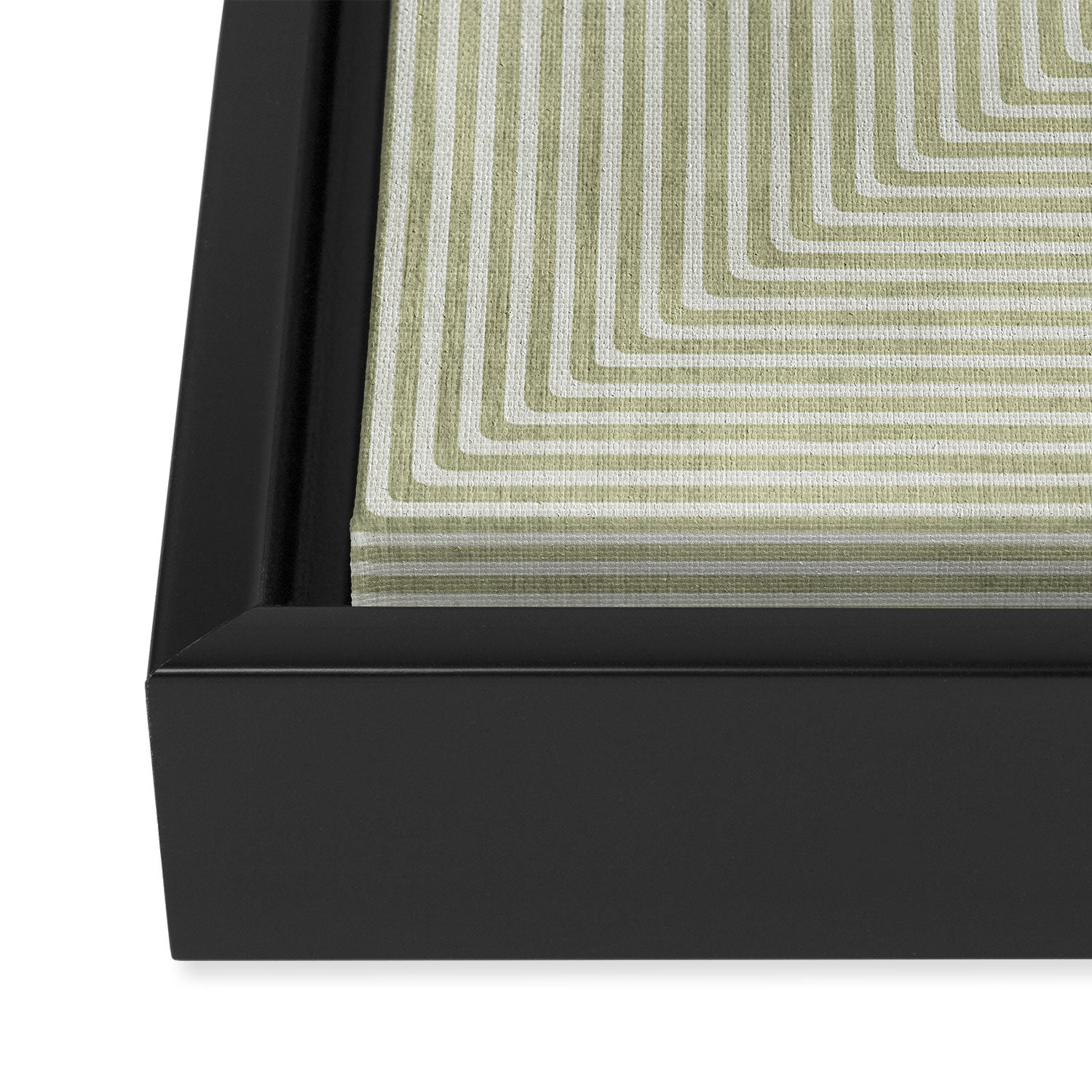 Light Green Lines Neutral Geometric Artwork Framed Canvas Print Gallery Image 3
