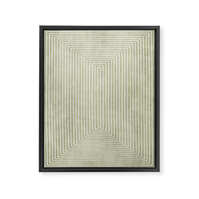 Light Green Lines Neutral Geometric Artwork Framed Canvas Print Gallery Image 6