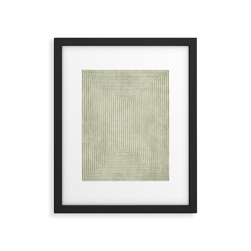 Light Green Lines Neutral Geometric Artwork Framed Art Print Gallery Image 5