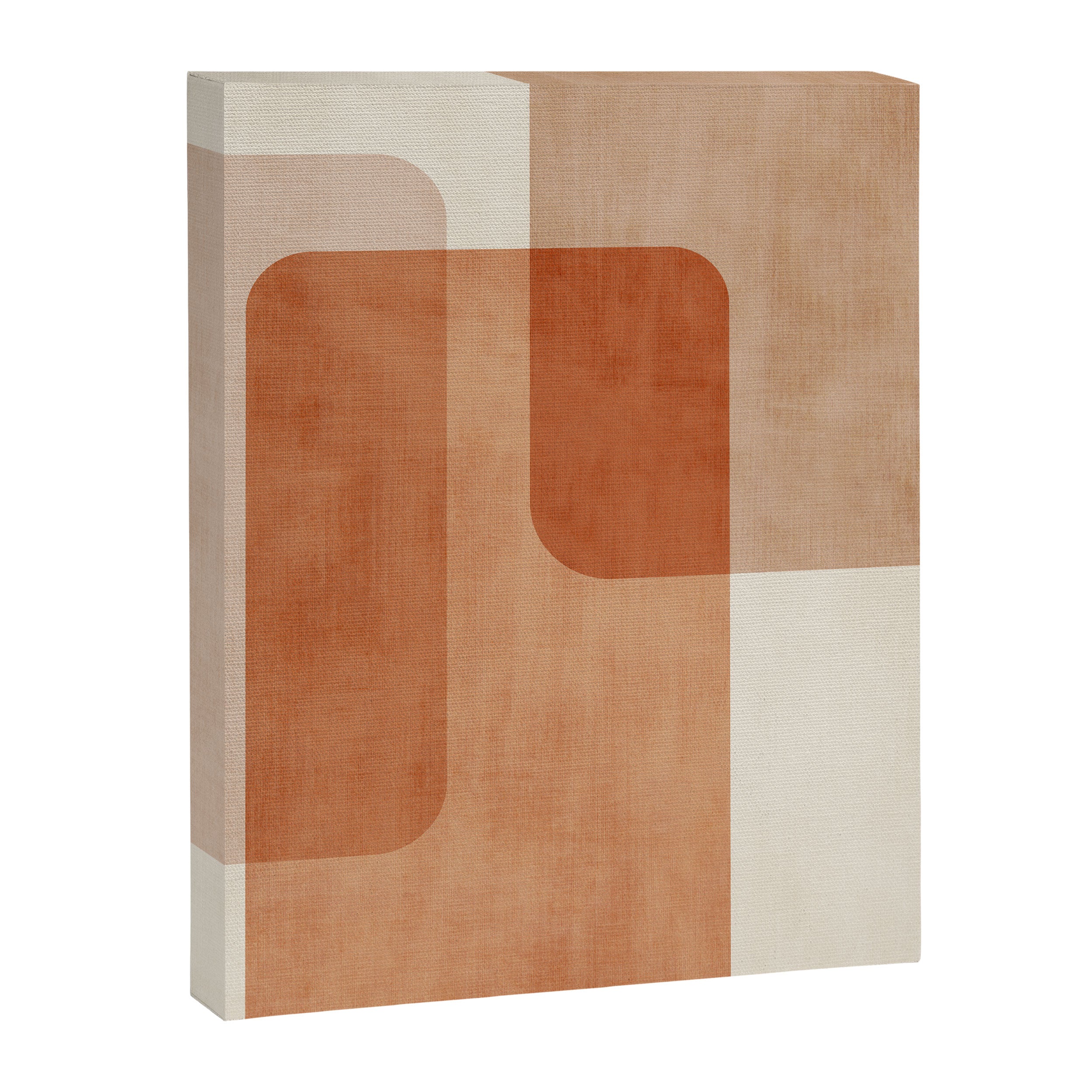 Light Terracotta Tones Geometric Abstract Artwork Canvas Print Gallery Image 6