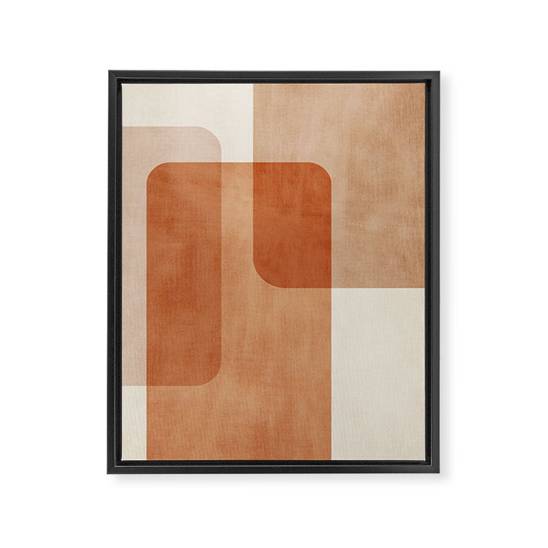 Light Terracotta Tones Geometric Abstract Artwork Framed Canvas Print Gallery Image 6