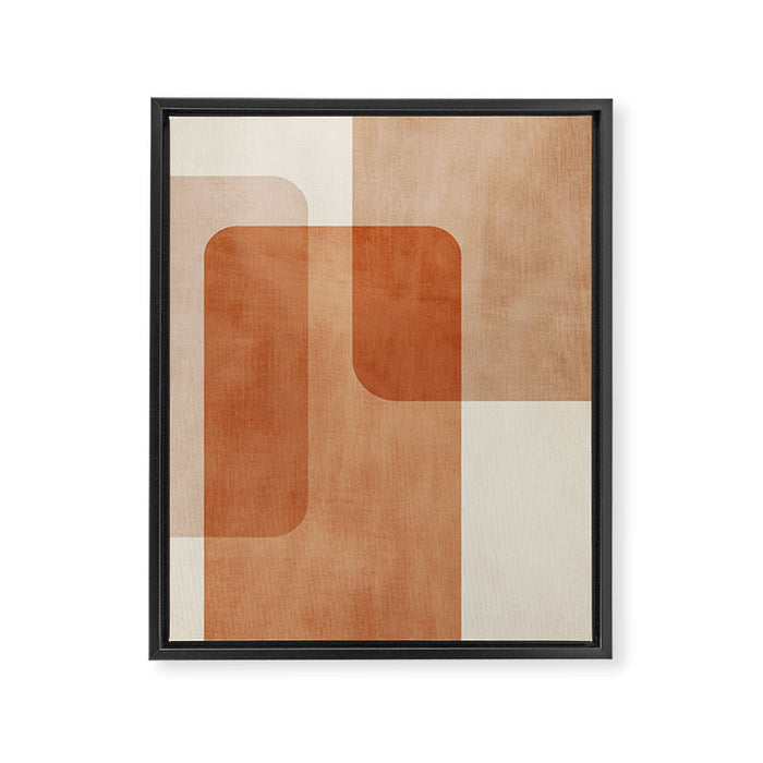 Light Terracotta Tones Geometric Abstract Artwork Framed Canvas Print Gallery Image 1