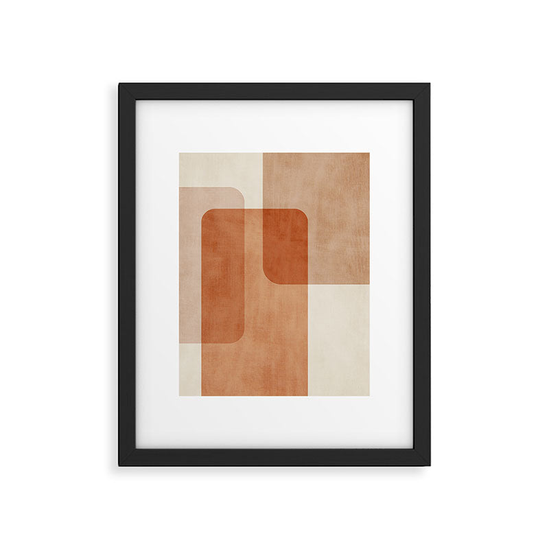 Light Terracotta Tones Geometric Abstract Artwork Framed Art Print Gallery Image 5