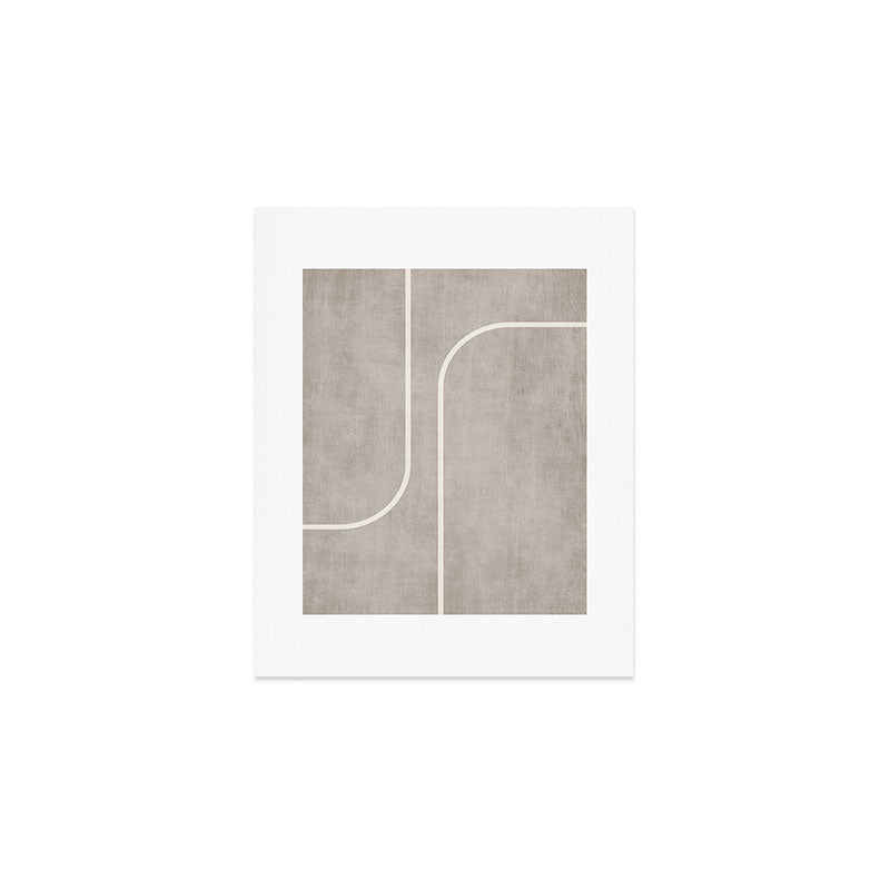 Linen Texture Beige White Minimalist Artwork Art Print Gallery Image 1