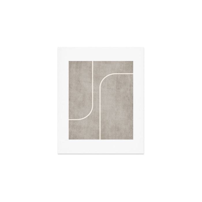 Linen Texture Beige White Minimalist Artwork Art Print Gallery Image 1