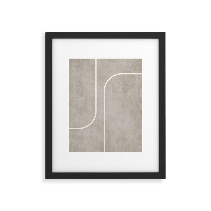 Linen Texture Beige White Minimalist Artwork Framed Art Print Gallery Image 1