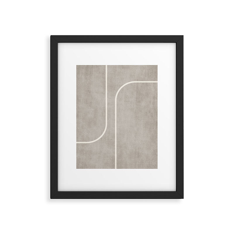 Linen Texture Beige White Minimalist Artwork Framed Art Print Gallery Image 4