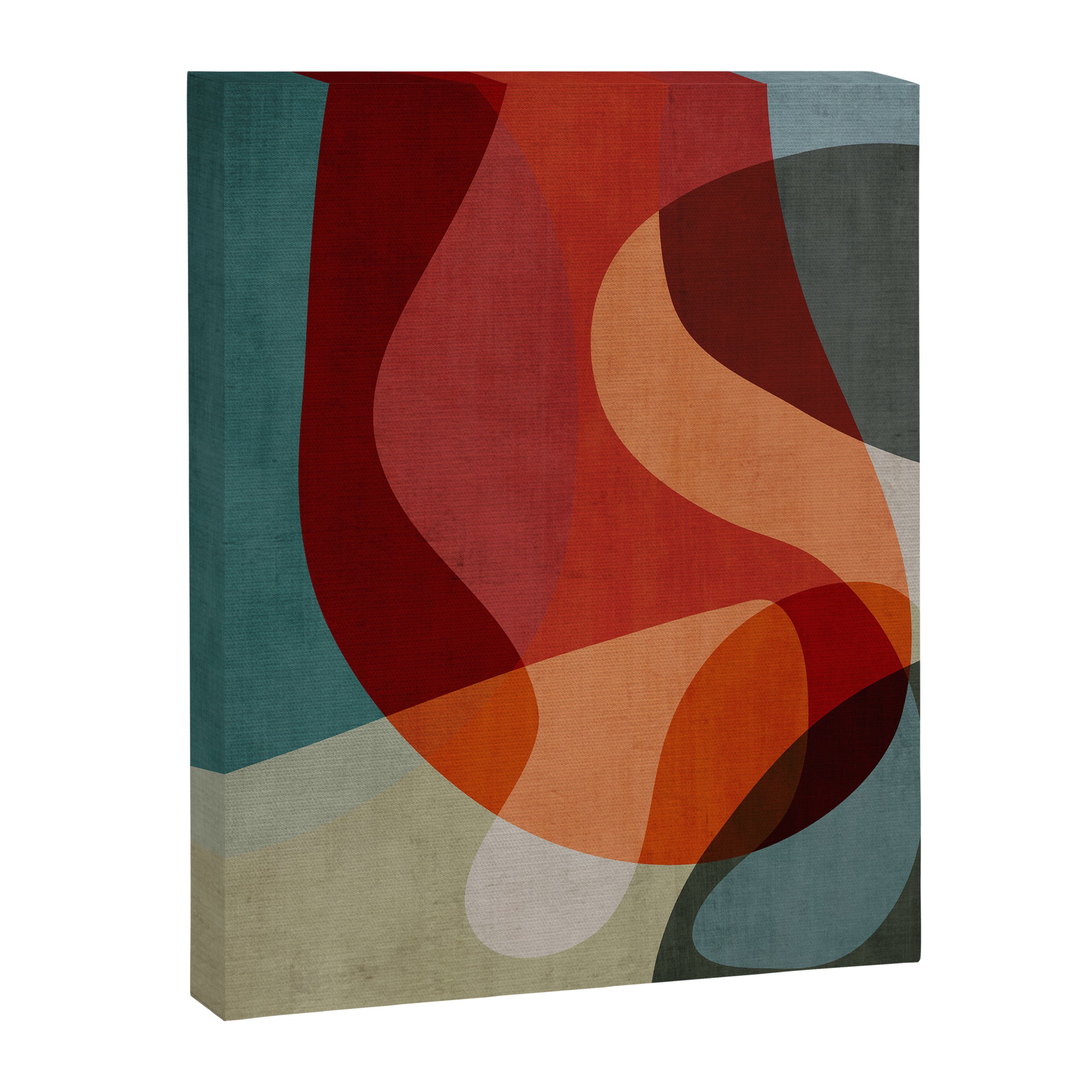 MCM Abstract Red Beige II Canvas Print Gallery Image 6