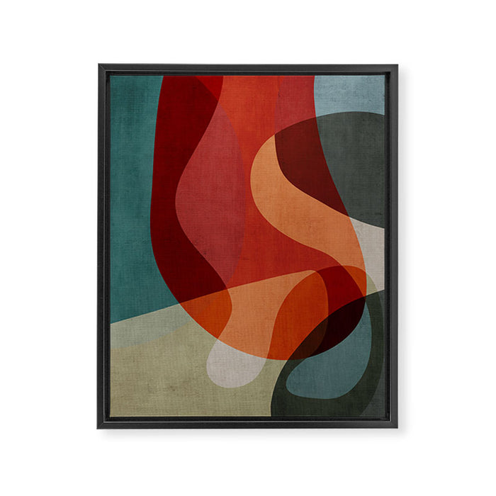 MCM Abstract Red Beige II Framed Canvas Print Gallery Image 1