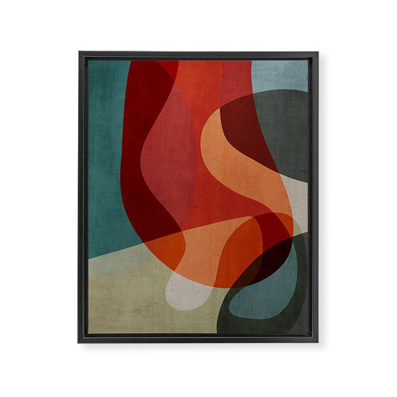 MCM Abstract Red Beige II Framed Canvas Print Gallery Image 6