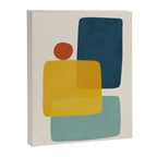 MCM Abstract Shapes Navy Mustard Red I Canvas Print Gallery Image 6