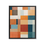 Mid-Century Artwork Warm Colors Geometric Abstract Framed Canvas Print Gallery Image 6