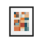 Mid-Century Artwork Warm Colors Geometric Abstract Framed Art Print Gallery Image 5