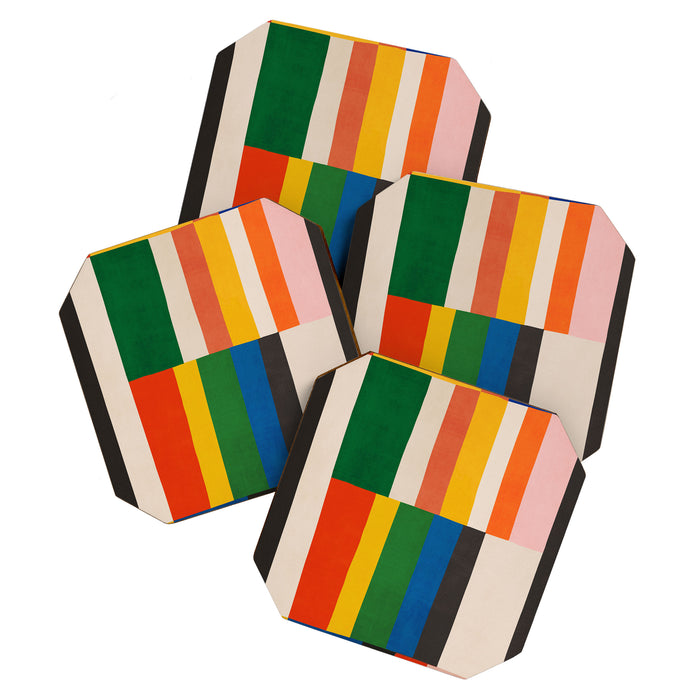 Mid-Century Geometric Artwork Painting Coaster Gallery Image 1
