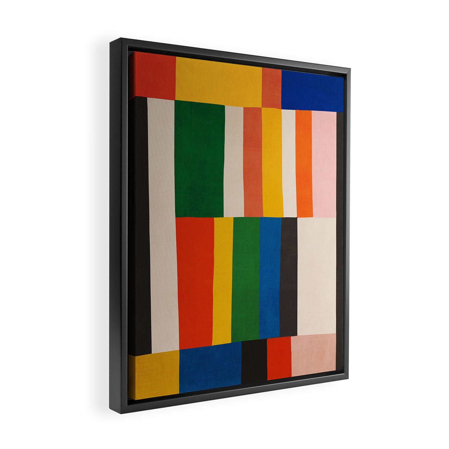 Mid-Century Geometric Artwork Painting Framed Canvas Print Gallery Image 2