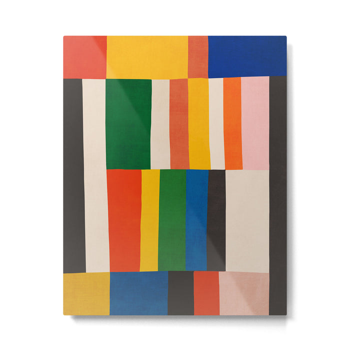 Mid-Century Geometric Artwork Painting Metal Print Gallery Image 1