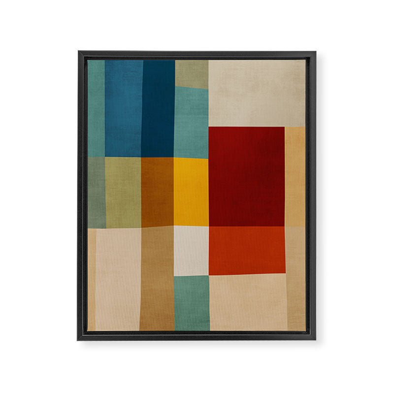 Mid-Century Geometric Modern Warm Tones Artwork Framed Canvas Print Gallery Image 6