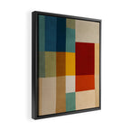 Mid-Century Geometric Modern Warm Tones Artwork Framed Canvas Print Gallery Image 2
