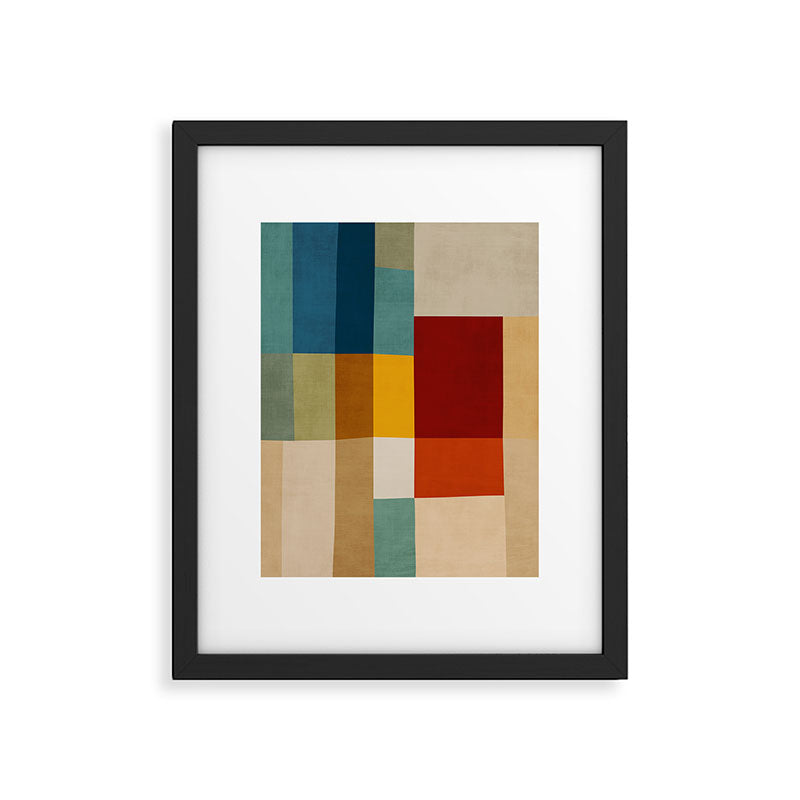 Mid-Century Geometric Modern Warm Tones Artwork Framed Art Print Gallery Image 5