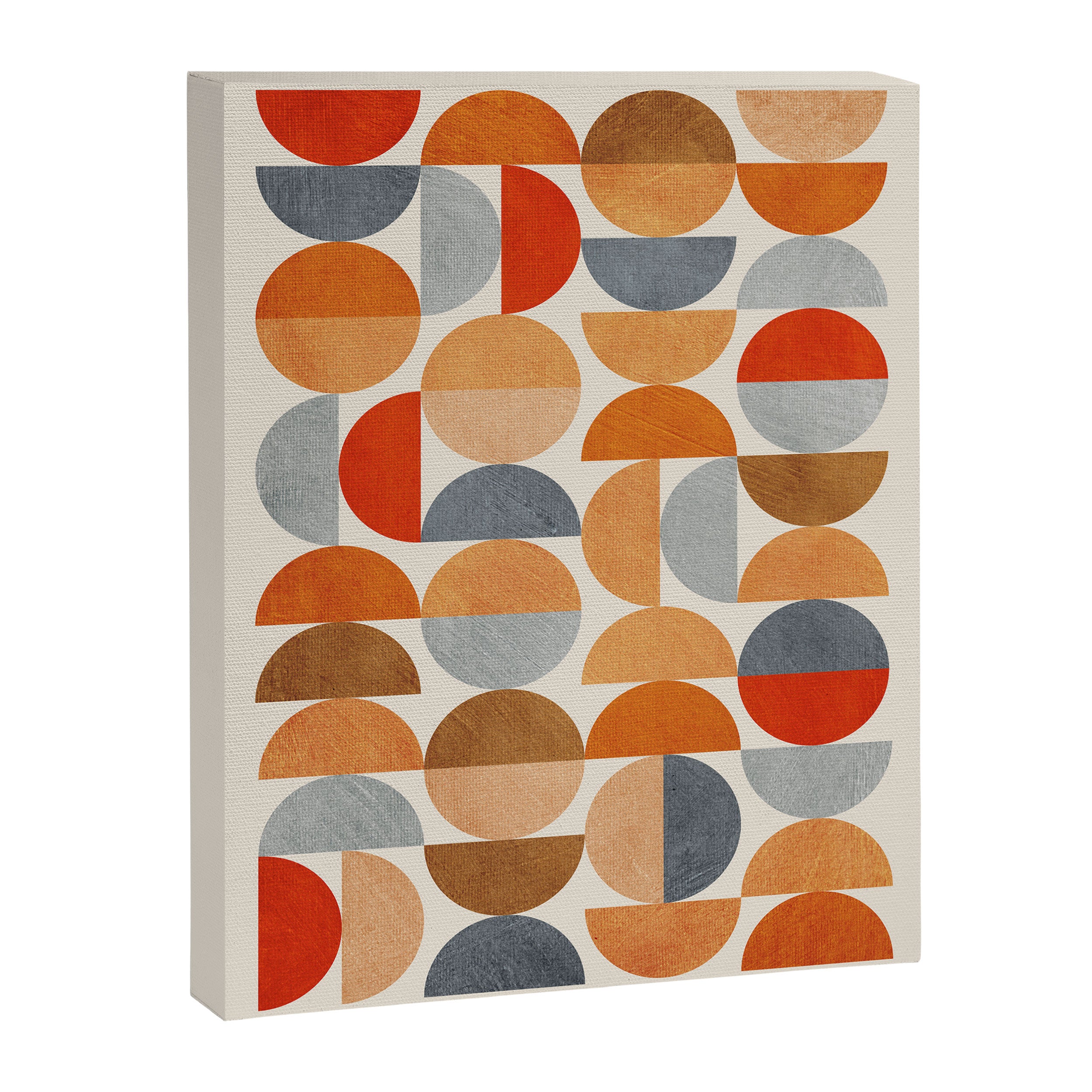 Mid-Century Geometric Red Gray Burnt Orange I Canvas Print Gallery Image 6