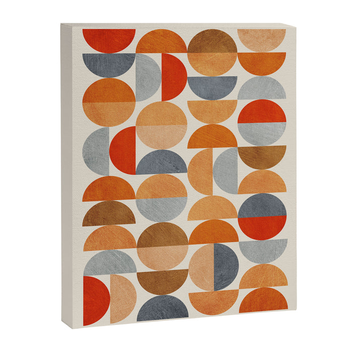 Mid-Century Geometric Red Gray Burnt Orange I Canvas Print Gallery Image 1