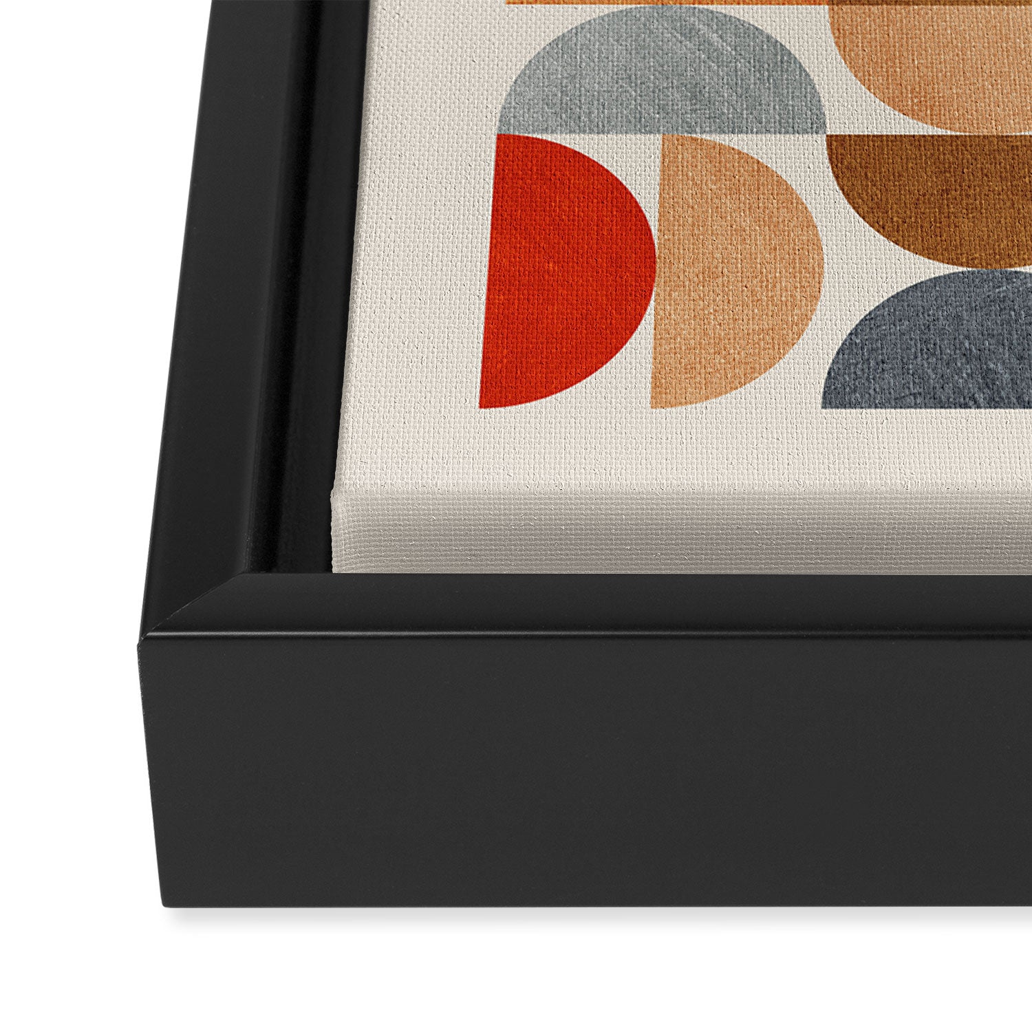 Mid-Century Geometric Red Gray Burnt Orange I Framed Canvas Print Gallery Image 3