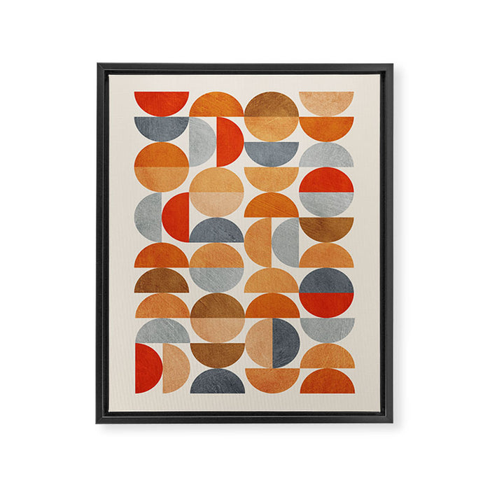 Mid-Century Geometric Red Gray Burnt Orange I Framed Canvas Print Gallery Image 1