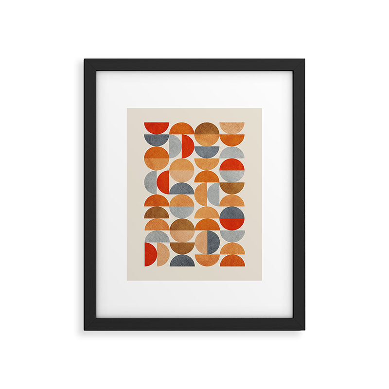 Mid-Century Geometric Red Gray Burnt Orange I Framed Art Print Gallery Image 5