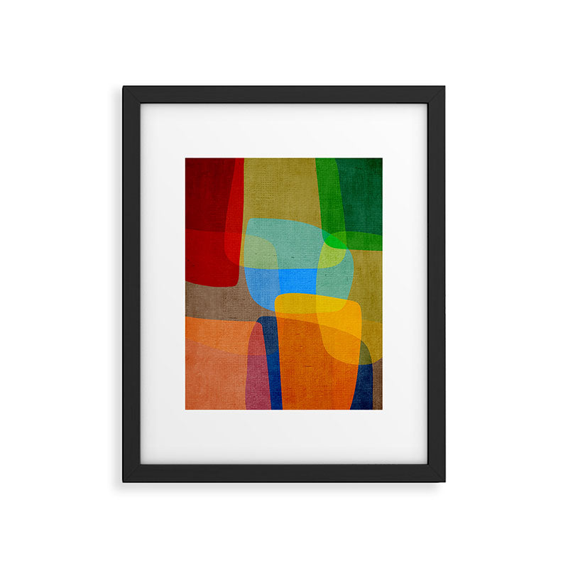Mid-Century Modern Abstract Shapes Framed Art Print Gallery Image 5